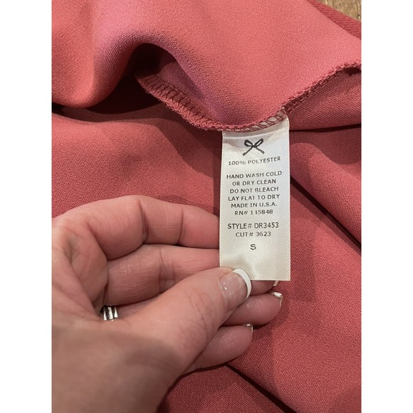 Everly Anthropologie Women's Rust RedV-Neck Back Zipper Mini Dress SZ Small EUC! - Picture 3 of 5